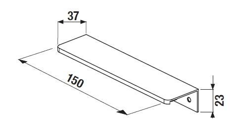 Úchytka 150mm Jika CUBE pro skříňku s dvířky, chrom