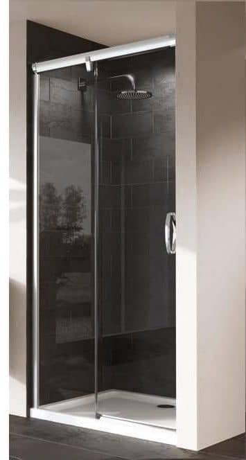 Hüppe AURA ELEGANCE Sprchové posuvné dveře 160x190 cm,upevnění vpravo, stříbrná mat, sklo čiré