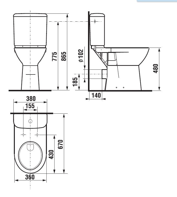 WC kombi mísa DEEP By Jika zvýšená, hluboké splachování, vodorovný odpad, bez nádržky, bílá