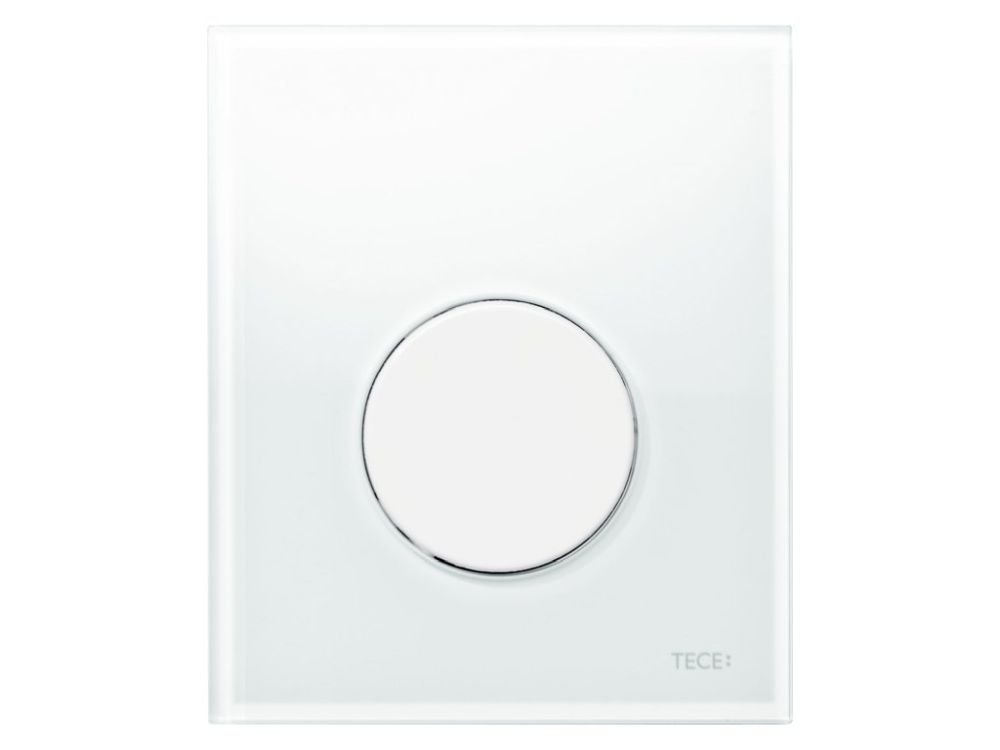 TECEloop skleněné ovládací tlačítko pro pisoár včetně kartuše, sklo bílé, tlačítko bílé