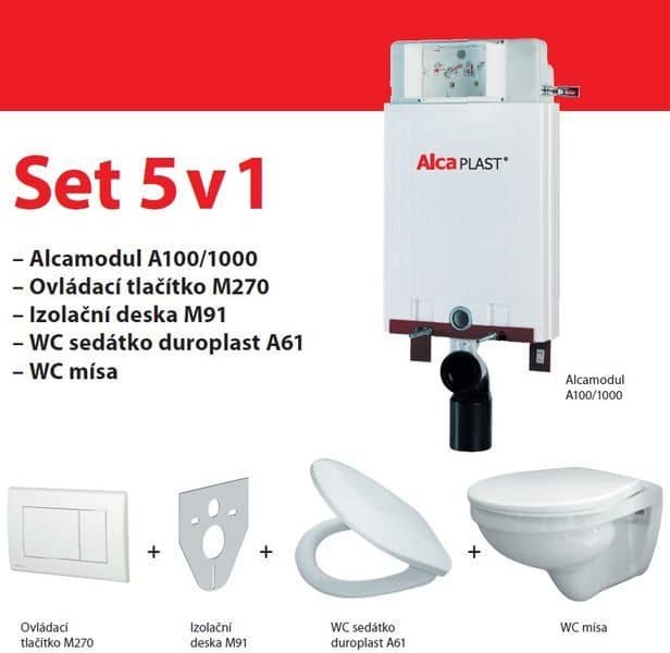 Set A100 AlcaPlast ALCAMODUL A100/1000+M270+M91+A61+WC mísa závěsná