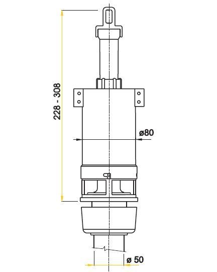 Vypouštěcí ventil A02 AlcaPlast pro nízko položenou nádržku