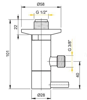 Rohový ventil s filtrem 1/2 x 3/8 ARV001 Alca