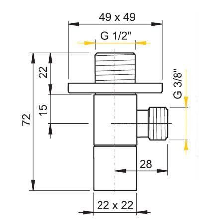 Rohový ventil čtyřhran 1/2 x 3/8 ARV002 AlcaPlast