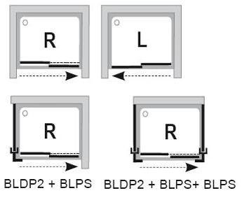 Sprchové dveře posuvné BLDP2-110 Transparent Ravak BLIX, lesklá