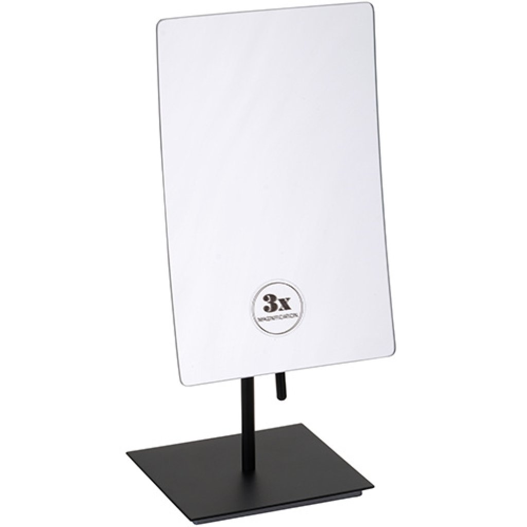 Kosmetické zrcátko jednostranné na postavení 210 x 130 mm, černé