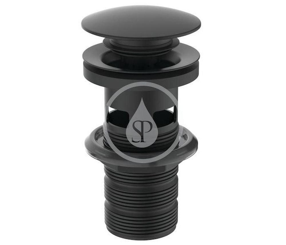 Odtokový ventil pro umyvadla Click-Clack Ideal Standard Multisuite, pro umyvadla s přepadem, černá