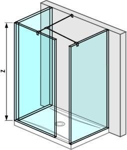 Skleněná stěna do prostoru 79,5 x 80 x 200 cm Jika PURE Walk In