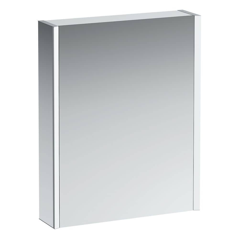 Zrcadlová skříňka 60x75x15 cm Laufen FRAME 25, osvětlení LED, dvířka vlevo, hliník, bílá
