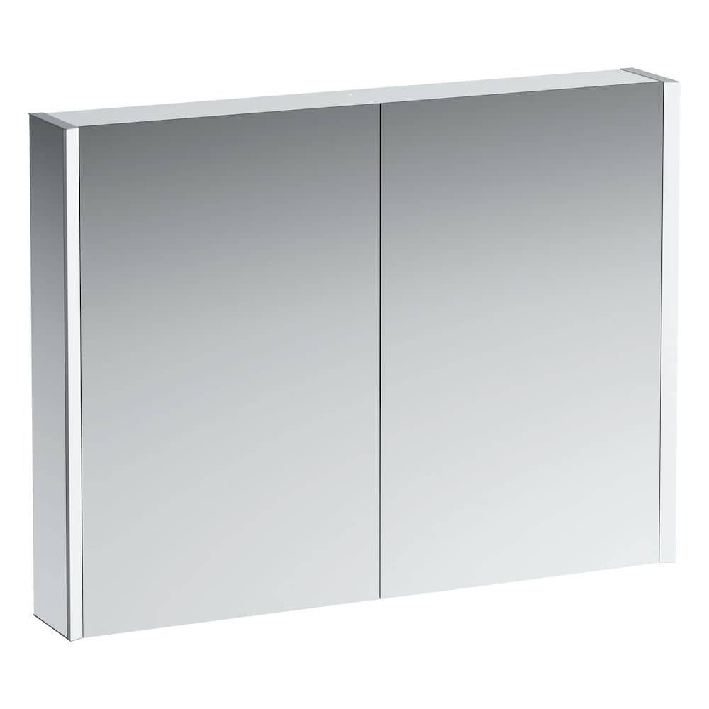 Zrcadlová skříňka 100x75x15 cm Laufen FRAME 25, osvětlení LED, senzor, zásuvka, hliník, bílá