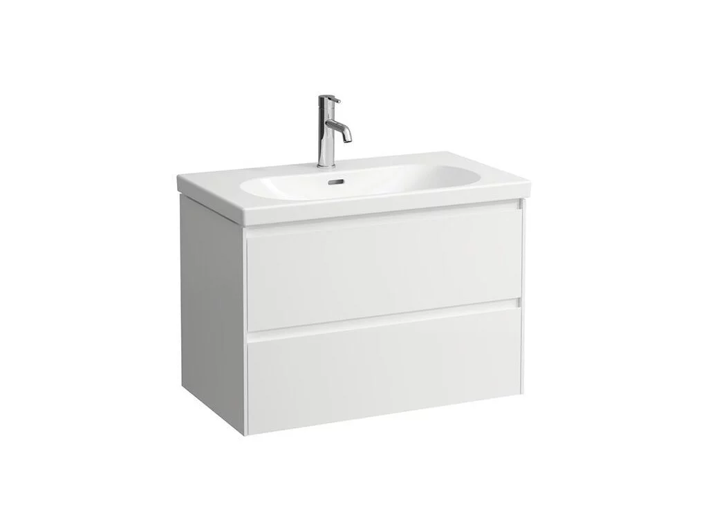 Umyvadlová skříňka s umyvadlem 80 cm Laufen LUA, 2 zásuvky, bílá lesk