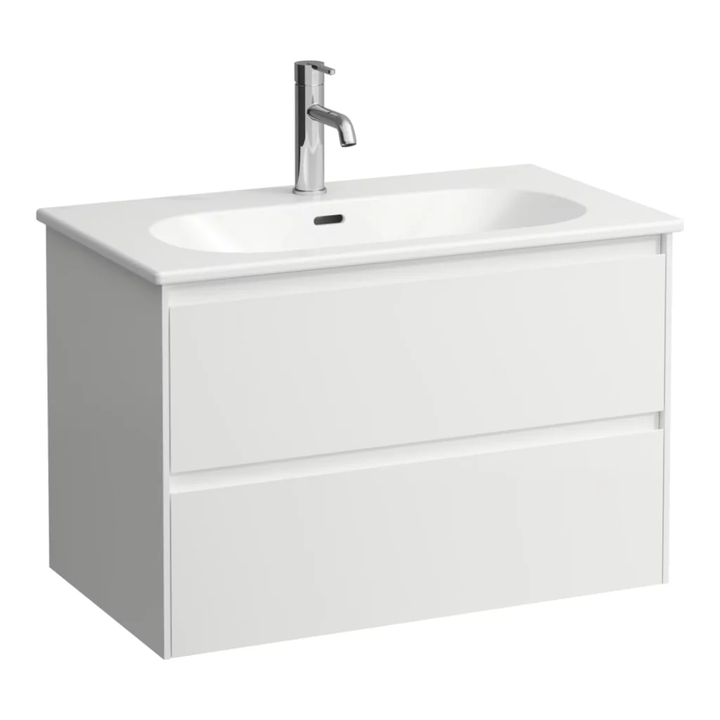 Skříňka s umyvadlem 80 cm Laufen LANI, 2 zásuvky, bílá lesk