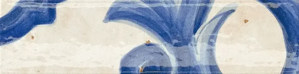 Marca Corona MINIATURE Fregio Blu Maiolica 6x24 cm