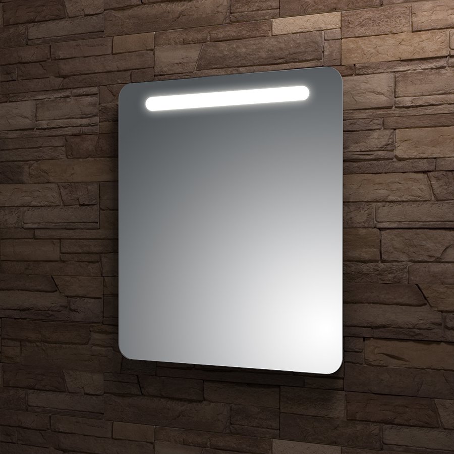 Zrcadlo 140x70 cm Santech Allianz LINEA LED osvětlení, bez vypínače, oblé rohy, horní osvětlení