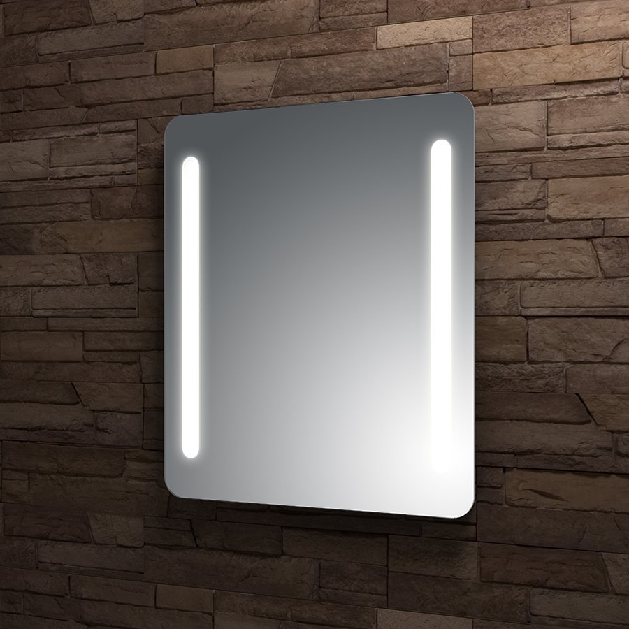 Zrcadlo 50x70 cm Santech Allianz LINEA LED osvětlení, bez vypínače, oblé rohy, boční osvětlení