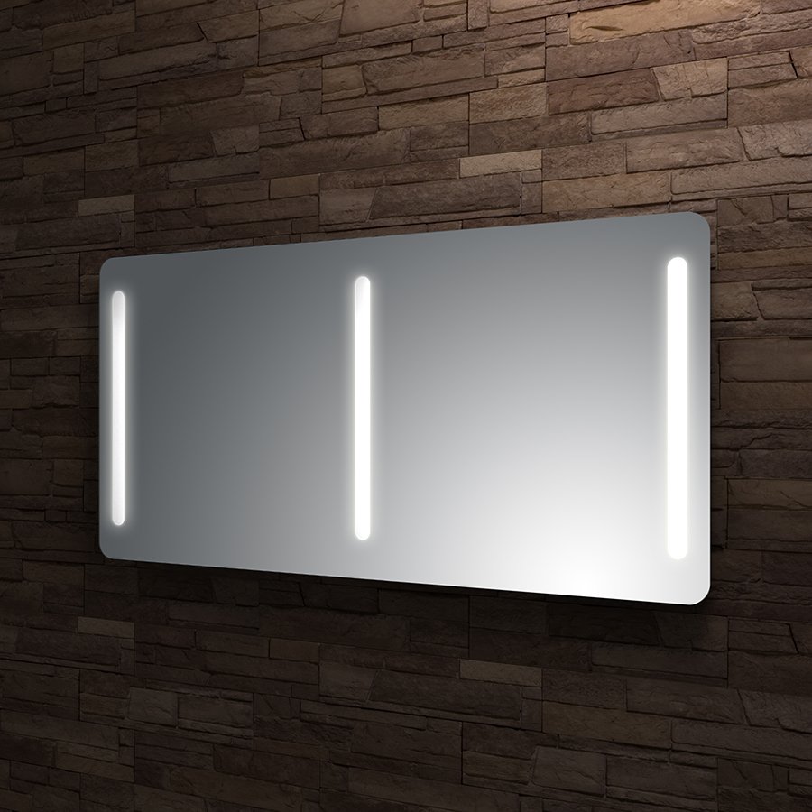 Zrcadlo 130x70 cm Santech Allianz LINEA LED osvětlení, bez vypínače, oblé rohy, boční osvětlení