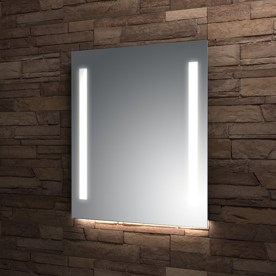 Zrcadlo 50x80 cm Santech Allianz LINEA GLOW LED osvětlení, bez vypínače, boční osvětlení, podsvícená spodní hrana