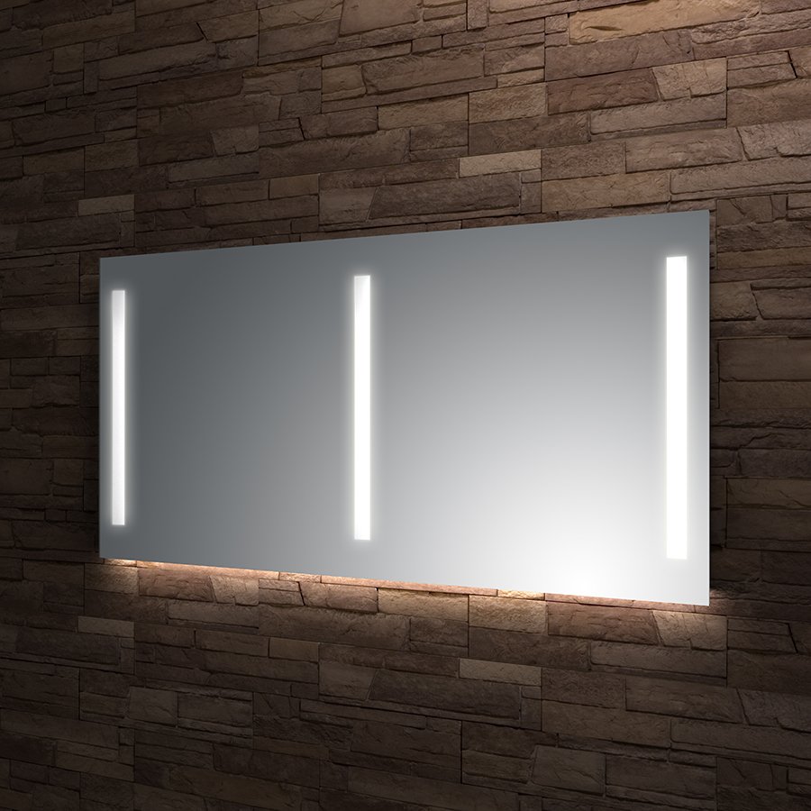 Zrcadlo 130x70 cm Santech Allianz LINEA GLOW LED osvětlení, bez vypínače, boční osvětlení, podsvícená spodní hrana