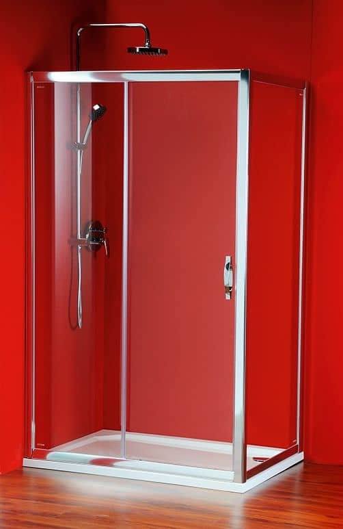 Sprchové dveře posuvné 110x190 cm Gelco SIGMA, dvoudílné, sklo brick, chrom
