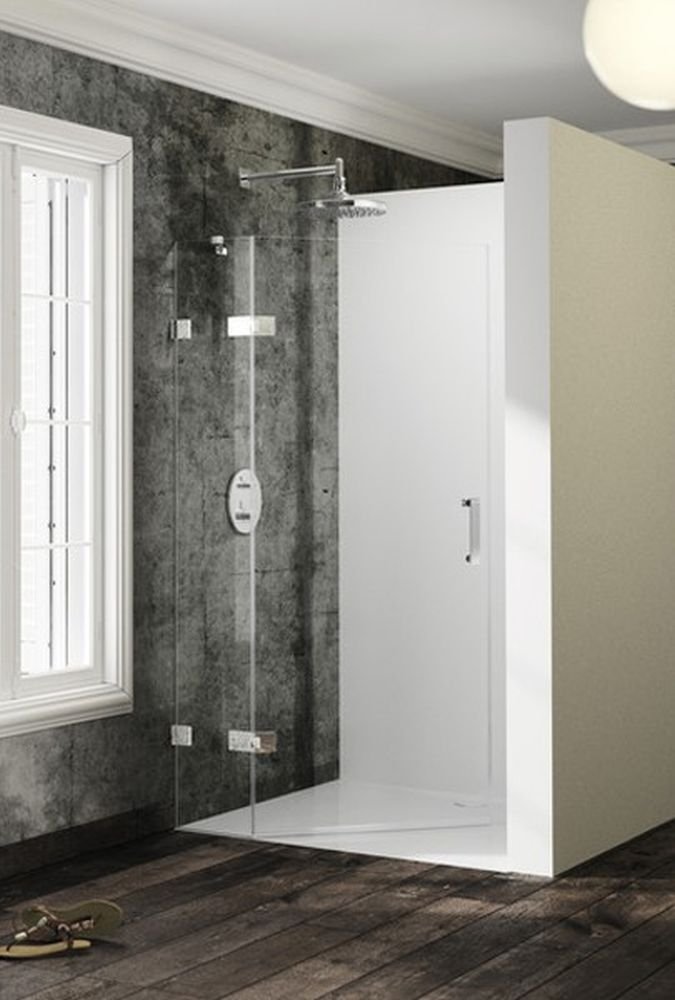 Sprchové dveře 120x200 cm Hüppe SOLVA PURE, stříbrný lesk, sklo čiré s AP