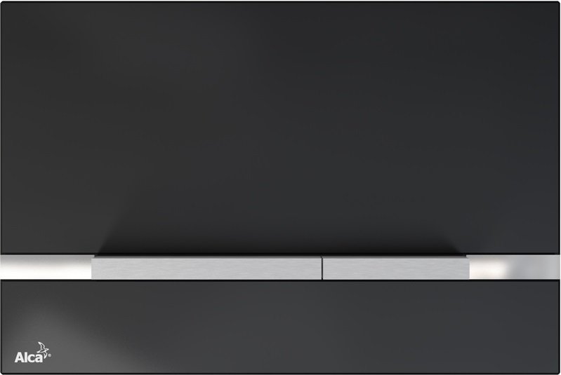 Ovládací tlačítko STRIPE Alca pro předstěnové instalační systémy, sklo-černá