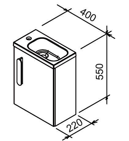 Skříňka korpus s poličkou CHROME SD 400 Ravak pod umývátko, bílá/bílá