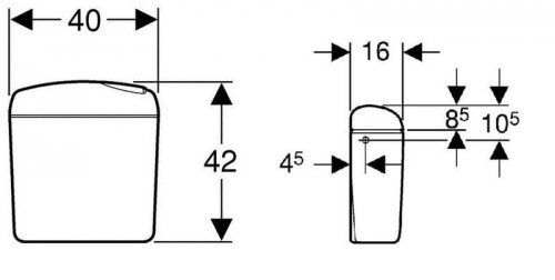Splachovací nádržka AP121 Geberit, umístěná na WC míse, 9 l, alpská bílá preview