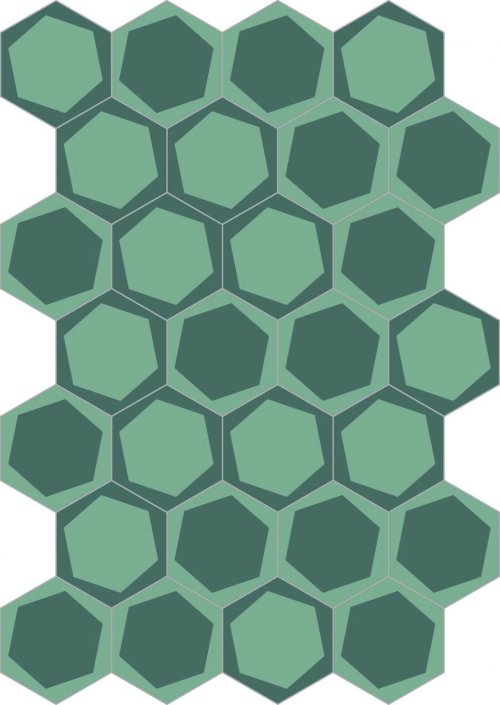 Betonová dlažba Bisazza 20x23, ON/OFF Teal (hexagon) preview