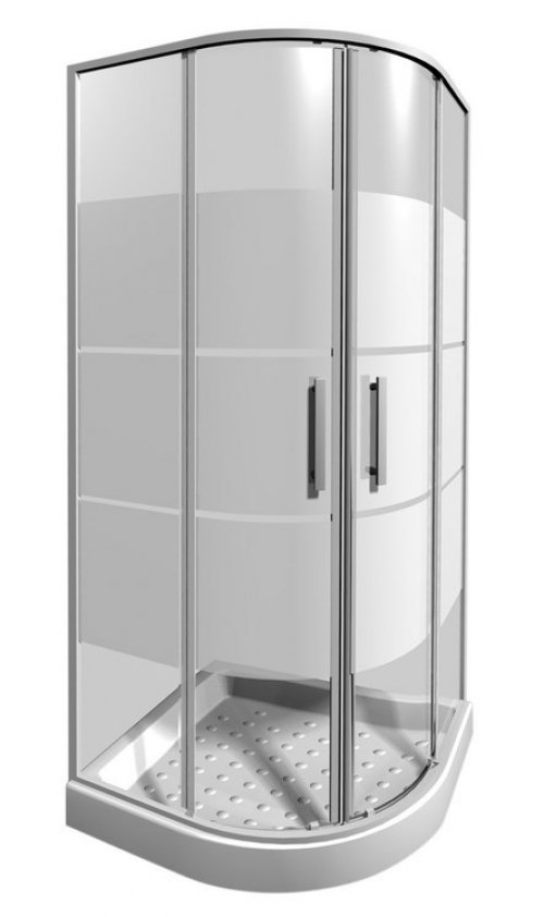 Sprchový kout 900 x 900 x 1900 mm Jika LYRA PLUS čtvrtkruh sklo Stripy, bílý profil preview