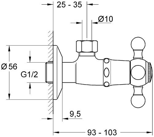 Rohový ventil Grohe SINFONIA DN 15, chrom preview