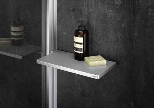 Select+ Tablet, elegantní polička do sprchového koutu, HÜPPE, s uchycením do rámu, stříbrná preview