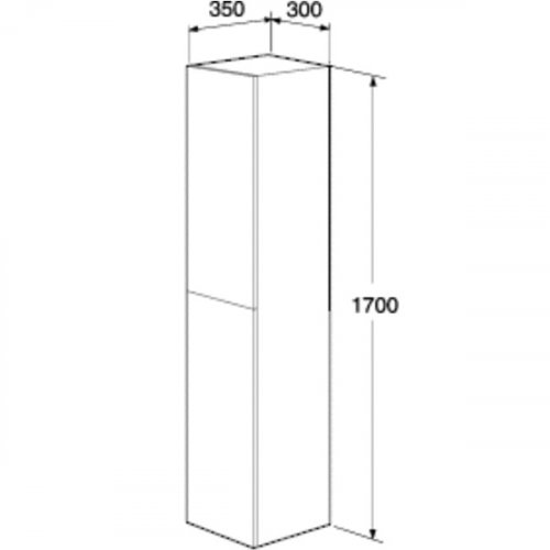 Vysoká koupelnová skříňka 170x30x35 cm Gustavsberg LOGIC, bílá lesk preview