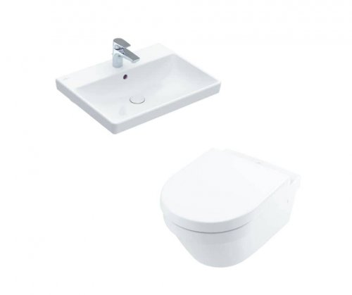 Koupelnový set Závěsné WC a umyvadlo 60x47 cm Villeroy&Boch AVENTO/ARCHITECTURA, bílá Alpin preview