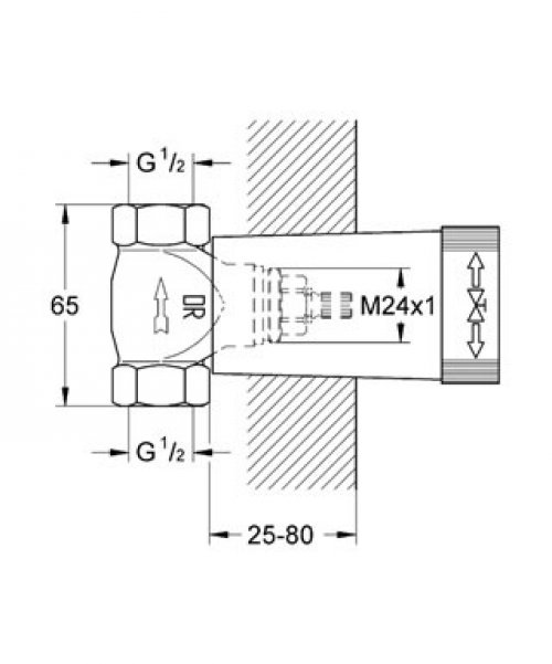 Spodní díl podomítkového ventilu Grohe DN15 s přípojným šroubením DN 15 preview