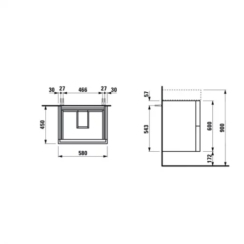 Skříňka pod umyvadlo 60 cm KARTELL By Laufen, 2 zásuvky, bílá mat preview