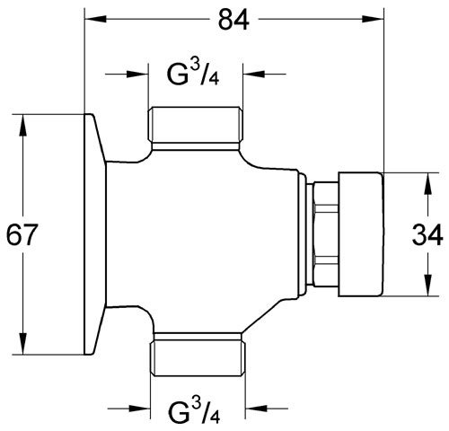 Samouzávěrový průchodný ventil Grohe CONTROPRESS DN 15 označení modré, chrom preview