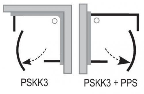 Sprchový kout čtvrtkruhový PSKK3-80 Transparent Ravak PIVOT, bílá/chrom preview