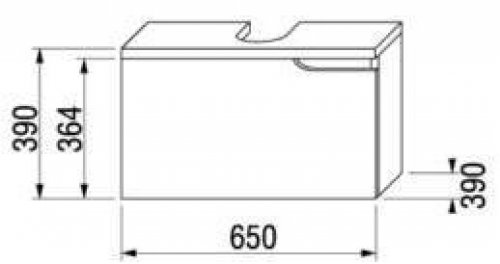 Umyvadlová skříňka Jika pro umyvadlo MIO 50,55,60,65 cm, 1 zásuvka, s límcem bílá/ořech preview