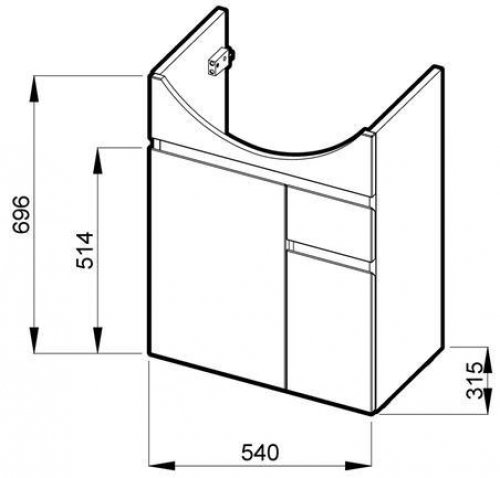 Skříňka pod umyvadlo 60 cm Jika LYRA s 2 dveřmi a zásuvkou, bílá/bílý lak preview