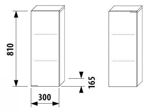 Závěsná skříň 30 x 81 cm Jika TIGO pravé dveře, dvě skleněné police, bílá preview