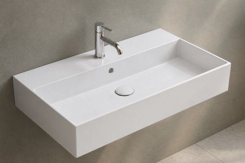 Umyvadlo Galassia 71x46 cm MEG11 PRO, s otvorem pro baterii, s přepadem, bílá lesk preview