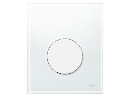 TECEloop skleněné ovládací tlačítko pro pisoár včetně kartuše, sklo bílé, tlačítko bílé preview