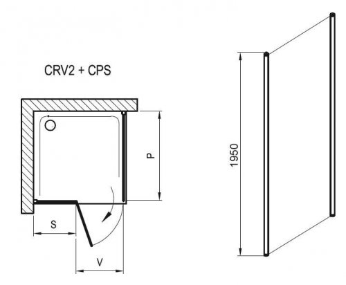 Sprchová pevná stěna CPS-80 Transparent Ravak CHROME, lesk preview
