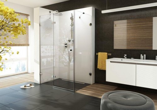 Sprchové dveře dvojdílné s pevnou stěnou BSDPS-100/80 R Ravak BRILLIANT, neobsahuje B-Set, chrom preview