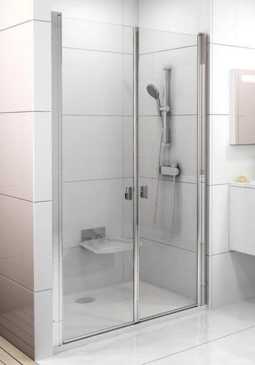 Sprchové dveře dvoudílné CSDL2-120 Transparent Ravak CHROME, satin preview