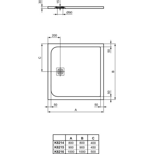 Sprchová vanička z litého mramoru "Stone" 80x80 betonově šedá preview