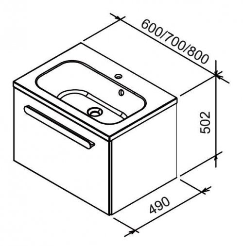 Skříňka pod umyvadlo CHROME SD 600 Ravak s vysokou zásuvkou, bílá/bílá preview