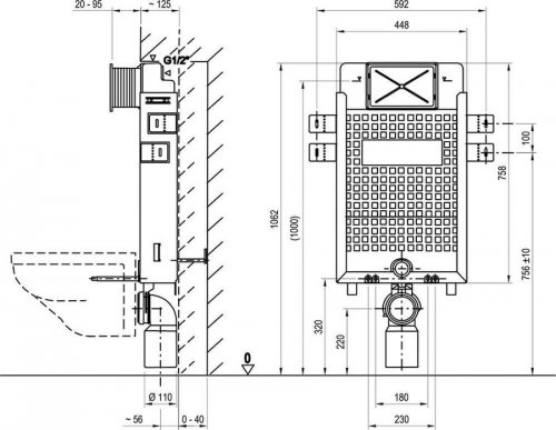 Předstěnový instalační WC modul W/1000 Ravak k obezdění preview